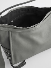 Grey Casual Side Zip Cross-Body Bag - Image 4 of 5