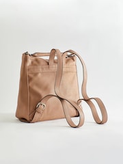 Tan Brown Side Zip Backpack - Image 2 of 7