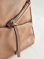 Tan Brown Side Zip Backpack - Image 3 of 7