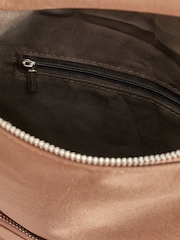 Tan Brown Side Zip Backpack - Image 4 of 7
