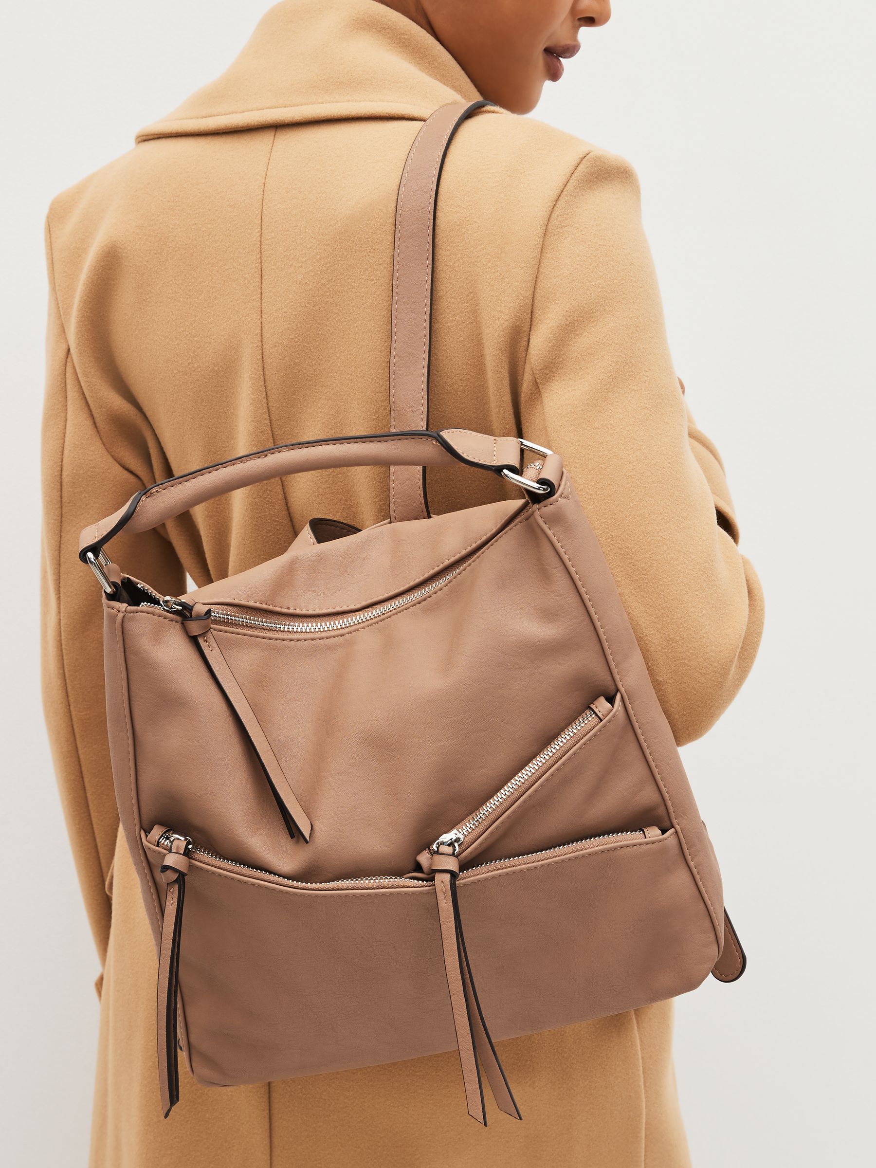 Buy Tan Brown Side Zip Backpack from Next Luxembourg