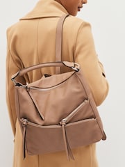Tan Brown Side Zip Backpack - Image 5 of 7