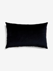 Monochrome 40 x 59cm Cut Velvet Jester Oblong Cushion - Image 5 of 5