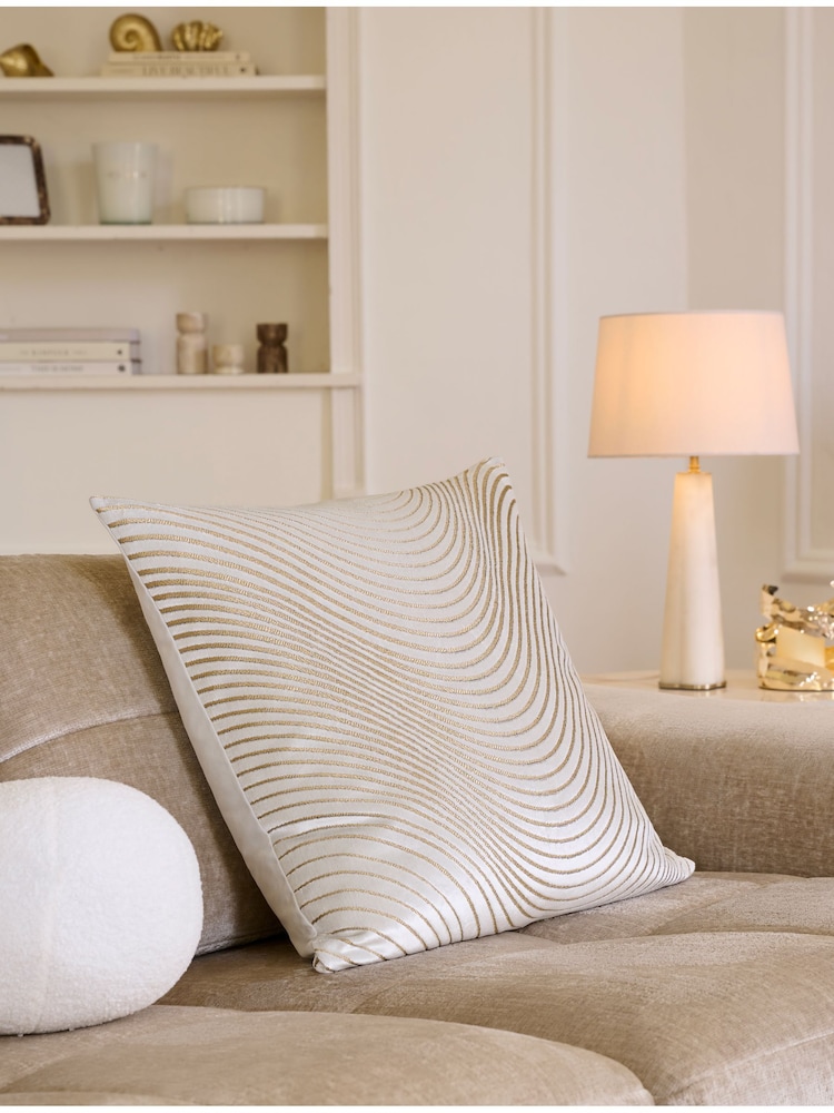 Velvet Curve 59 x 59cm Cushion - Image 1 of 6 Velvet Curve 59 x 59cm Cushion - Image 1 of 6