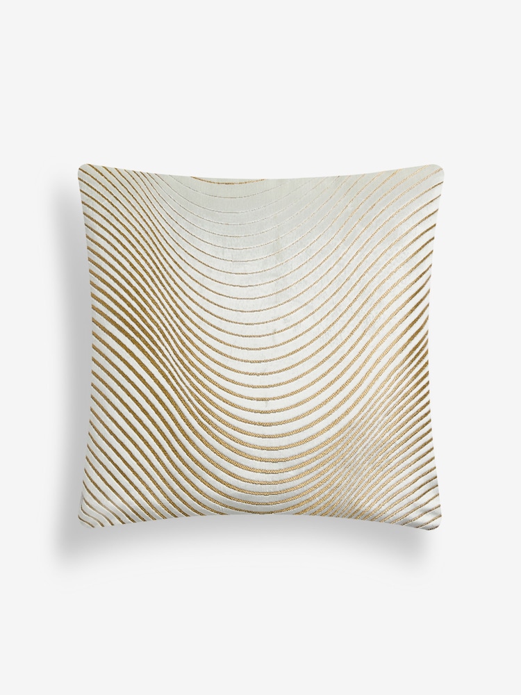 Champagne Gold 59 x 59cm Velvet Curve Cushion - Image 4 of 6