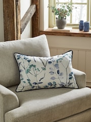 Blue 40 x 59cm Isla Floral Cushion - Image 1 of 5