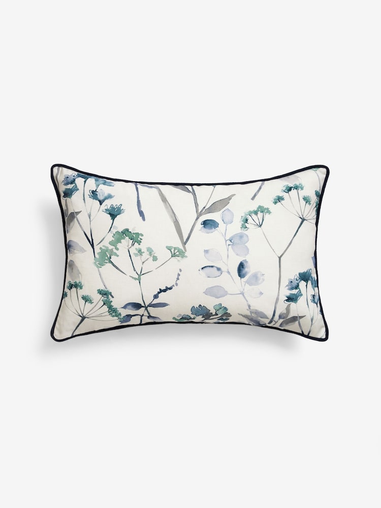 Blue 40 x 59cm Isla Floral Cushion - Image 2 of 5