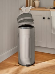 Light Grey 30L Vintage Ribbed Soft Close Bin - Image 2 of 5