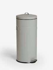 Light Grey 30L Vintage Ribbed Soft Close Bin - Image 5 of 5