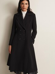 Phase Eight Black Long Smart Sandra Coat - Image 1 of 6