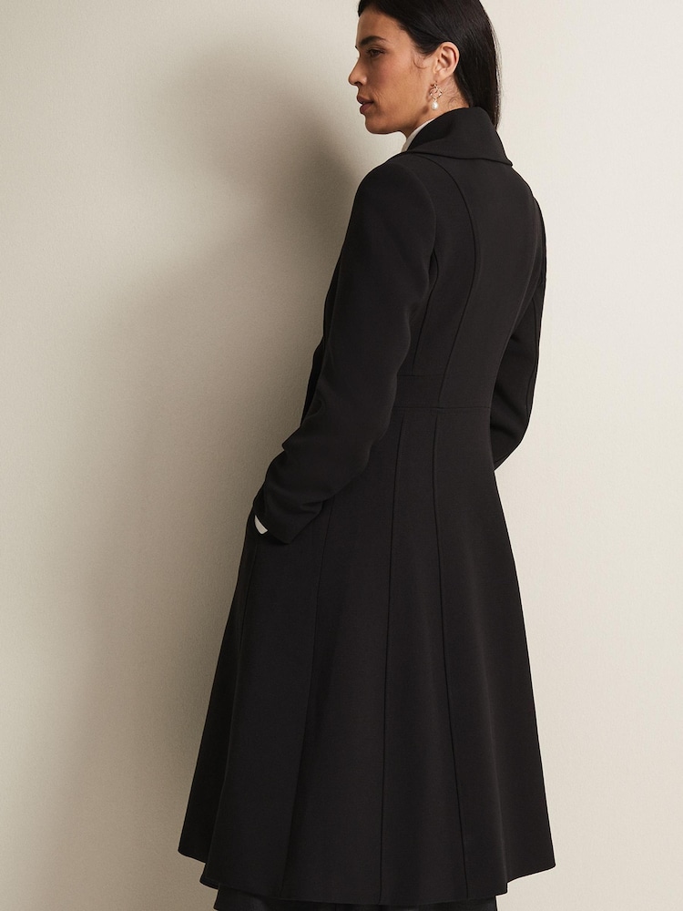Phase Eight Black Long Smart Sandra Coat - Image 2 of 6