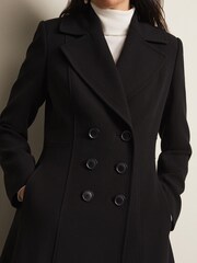 Phase Eight Black Long Smart Sandra Coat - Image 5 of 6