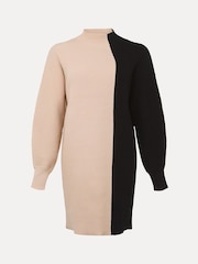 Phase Eight Black Tamina Colour Block Knitted Tunic Mini Dress - Image 6 of 6