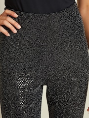 Black Flared Sequin Trousers - Image 4 of 6