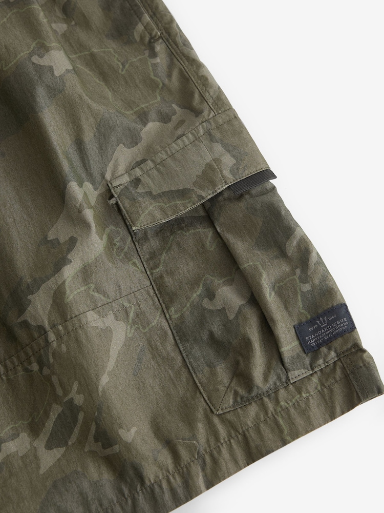 Khaki Green Camo Utility Swim Shorts - Image 7 of 10