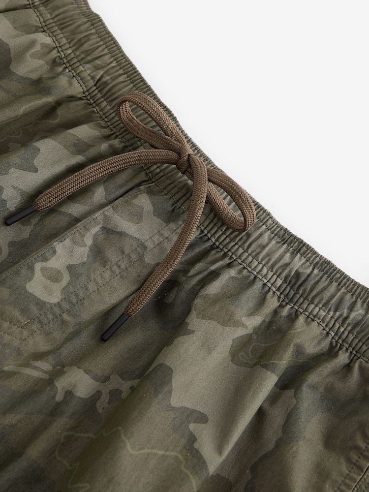 Khaki Green Camo Utility Swim Shorts - Image 8 of 10