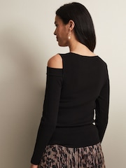 Phase Eight Black Wren Cut-Out Knitted Top - Image 2 of 6