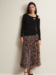 Phase Eight Black Wren Cut-Out Knitted Top - Image 3 of 6