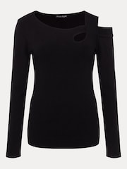 Phase Eight Black Wren Cut-Out Knitted Top - Image 6 of 6