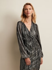 Phase Eight Black Laylin Sparkly Mini Dress - Image 1 of 6
