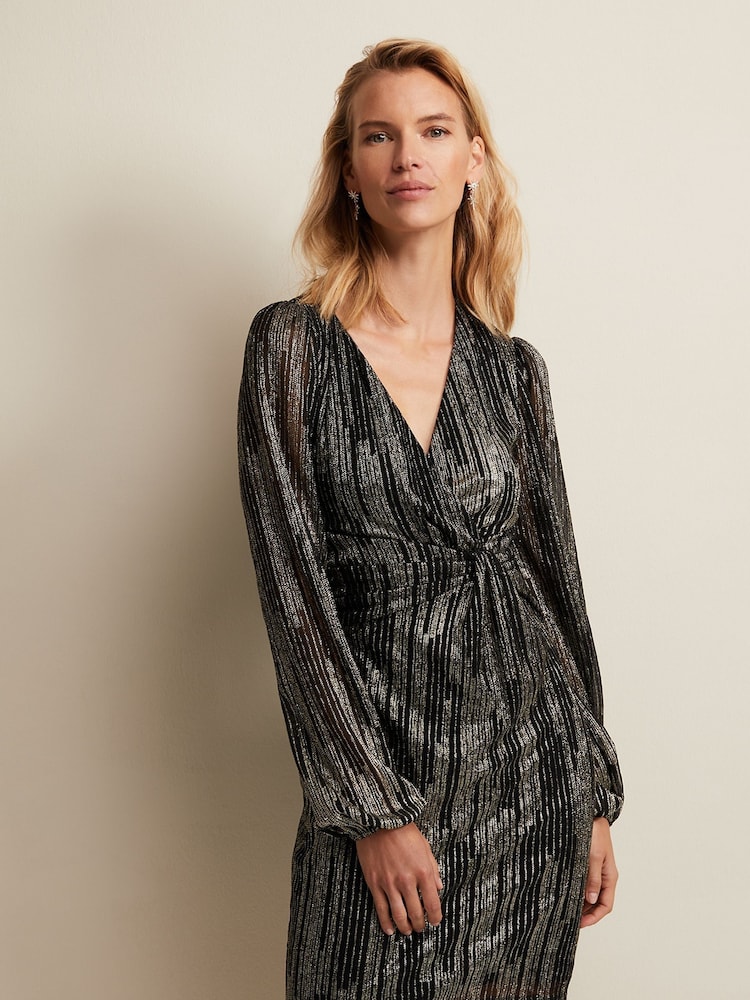 Phase Eight Black Laylin Sparkly Mini Dress - Image 1 of 6