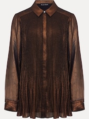 Phase Eight Gold Metallics Faye Foil Pleated Blouse - Image 6 of 6