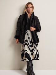 Phase Eight Black Faux Fur Nelle Short Puffer Coat - Image 3 of 6