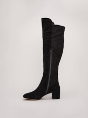 Phase Eight Black Leather Milly Knee High Boots - Image 4 of 6