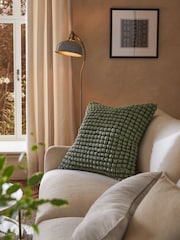 Sage Green 59 x 59cm Global Bobble 100% Cotton Cushion - Image 1 of 5