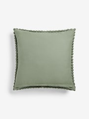 Sage Green 59 x 59cm Global Bobble 100% Cotton Cushion - Image 3 of 5