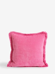 Weiches Velours-Fransenkissen - Bild 2 von 3