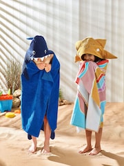 Blue Kids 100% Cotton Hooded Beach Towel - Image 3 of 5