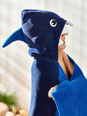Blue Kids 100% Cotton Hooded Beach Towel - Image 4 of 5