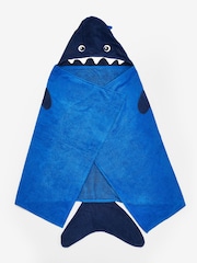 Blue Kids 100% Cotton Hooded Beach Towel - Image 5 of 5