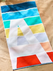 Multi Monogram 100% Cotton Beach Towel - Image 2 of 3