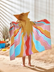 Pink Kids 100% Cotton Hooded Beach Towel - Image 2 of 4