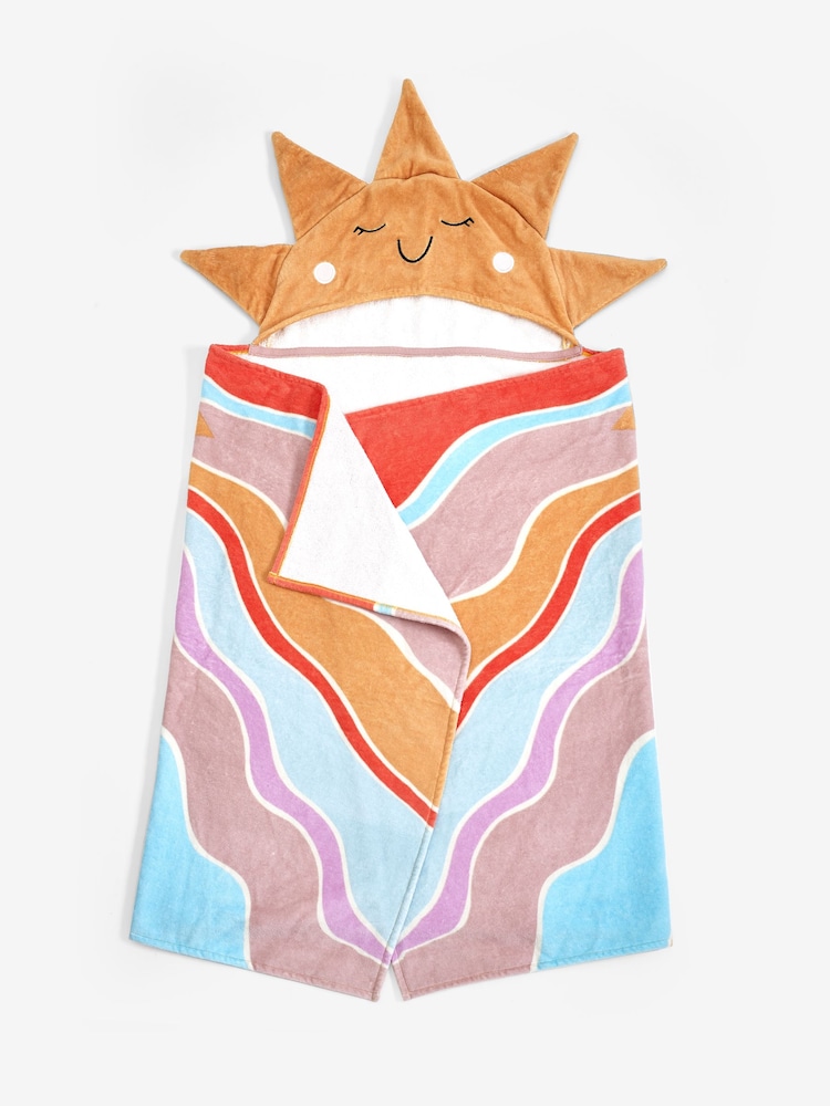 Pink Kids 100% Cotton Hooded Beach Towel - Image 4 of 4