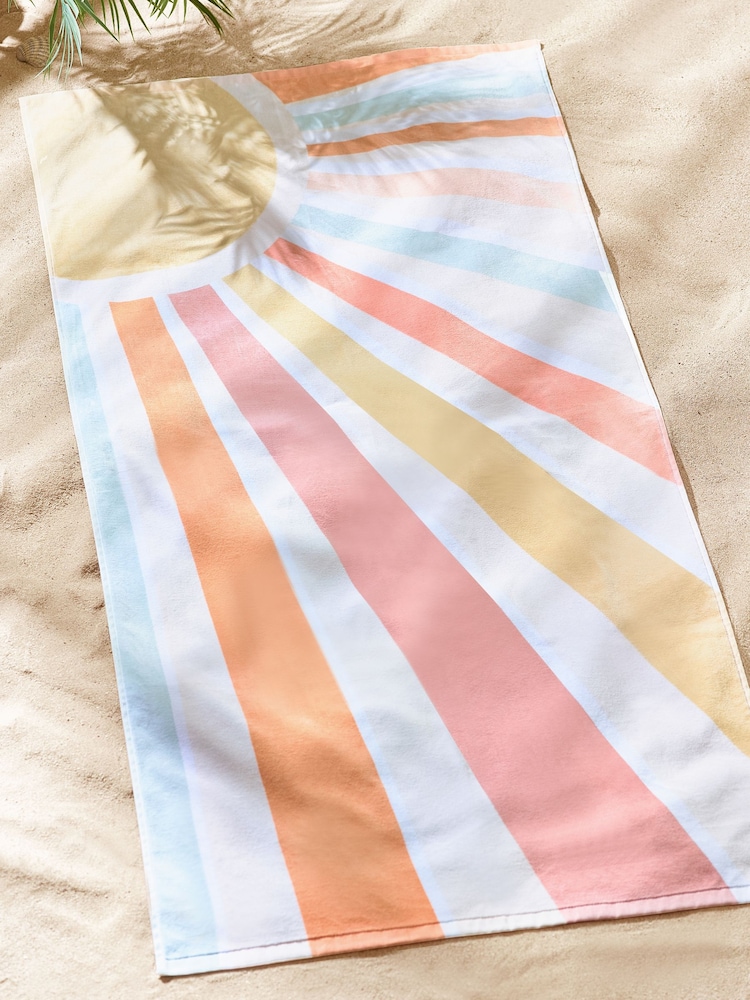 Multi Sand Resistant 100% Cotton Beach Towel - Image 2 of 3