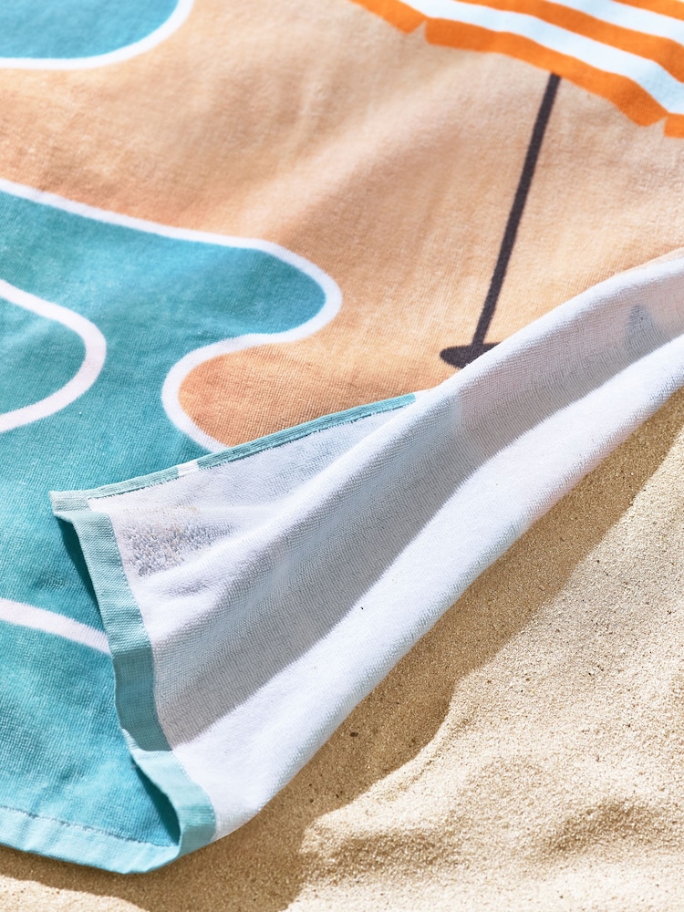 Multi Beach Scene 100% Cotton Beach Towel - Image 3 of 3