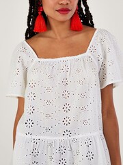 Monsoon White Plain Schiffli 100% Cotton Top - Image 4 of 5