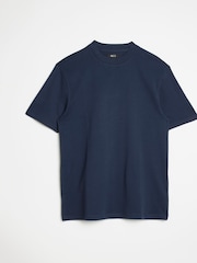 River Island Blue Slim Fit Studio Heavyweight 100% Cotton T-Shirt - Image 4 of 4
