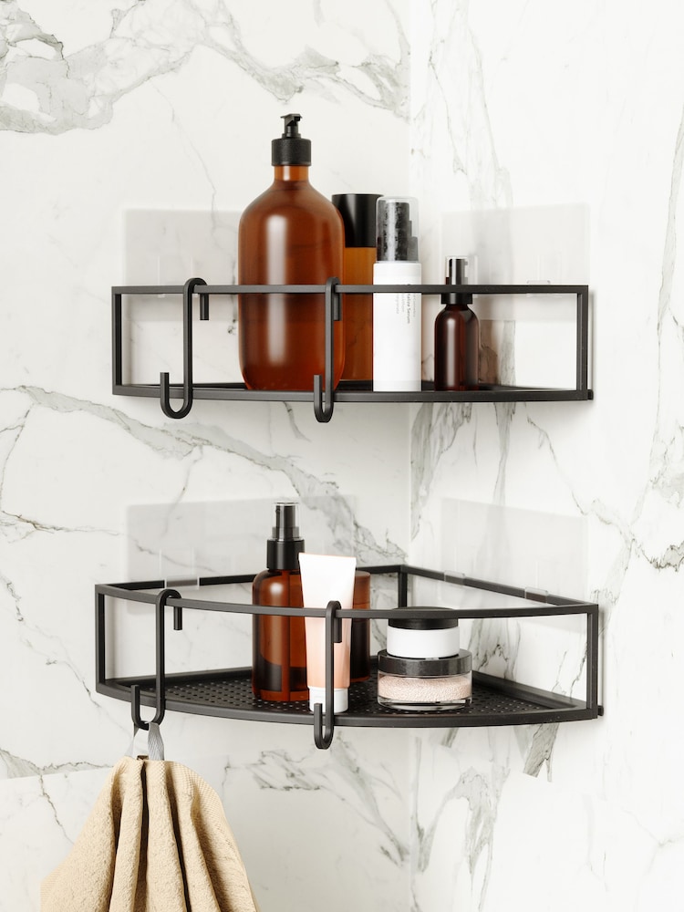 Umbra Black Cubiko Corner Shower Caddy - Image 1 of 4