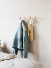 Umbra White Dotsy 7 hook Wall Mounted Coat Rack - Image 2 of 4