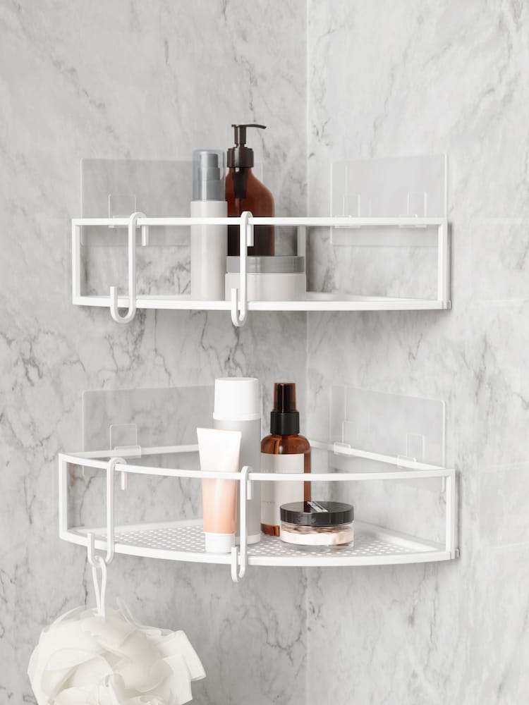 Umbra White Cubiko Corner Shower Caddy - Image 2 of 4