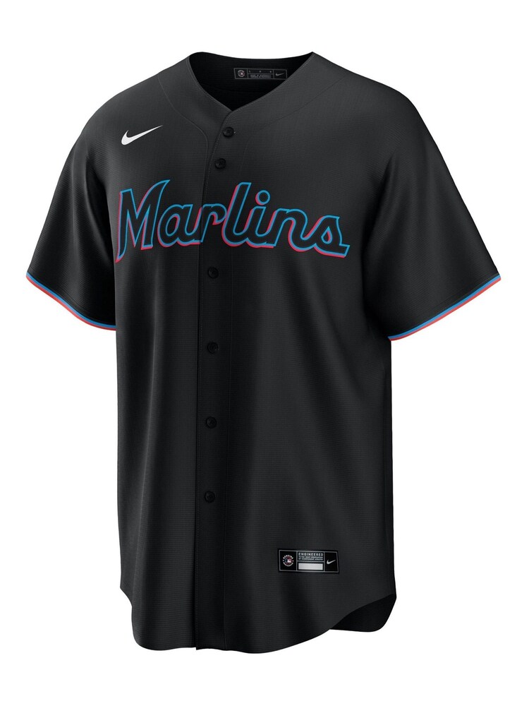 Nike Black Miami Marlins Official Replica Alternate Jersey - Image 2 of 3