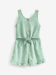 Mint Green Floral Playsuit (3-16yrs) - Image 1 of 2