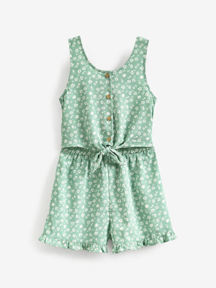 Mint Green Floral Playsuit (3-16yrs) - Image 1 of 2
