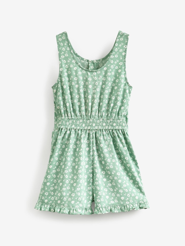 Mint Green Floral Playsuit (3-16yrs) - Image 2 of 2
