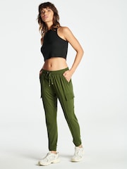 Khaki Green Cargo Jersey Joggers - Image 2 of 7