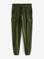 Khaki Green Cargo Jersey Joggers - Image 6 of 7